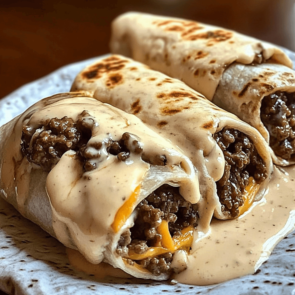 How to Make Cheesy Ground Beef Delight Wrap with Creamy Sauce in 30 Minutes