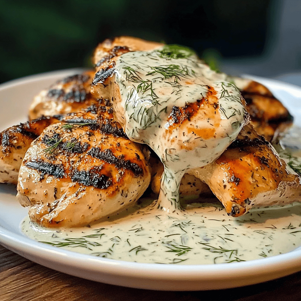 Grilled Chicken with Creamy Dill Sauce: A Simple and Delicious Recipe