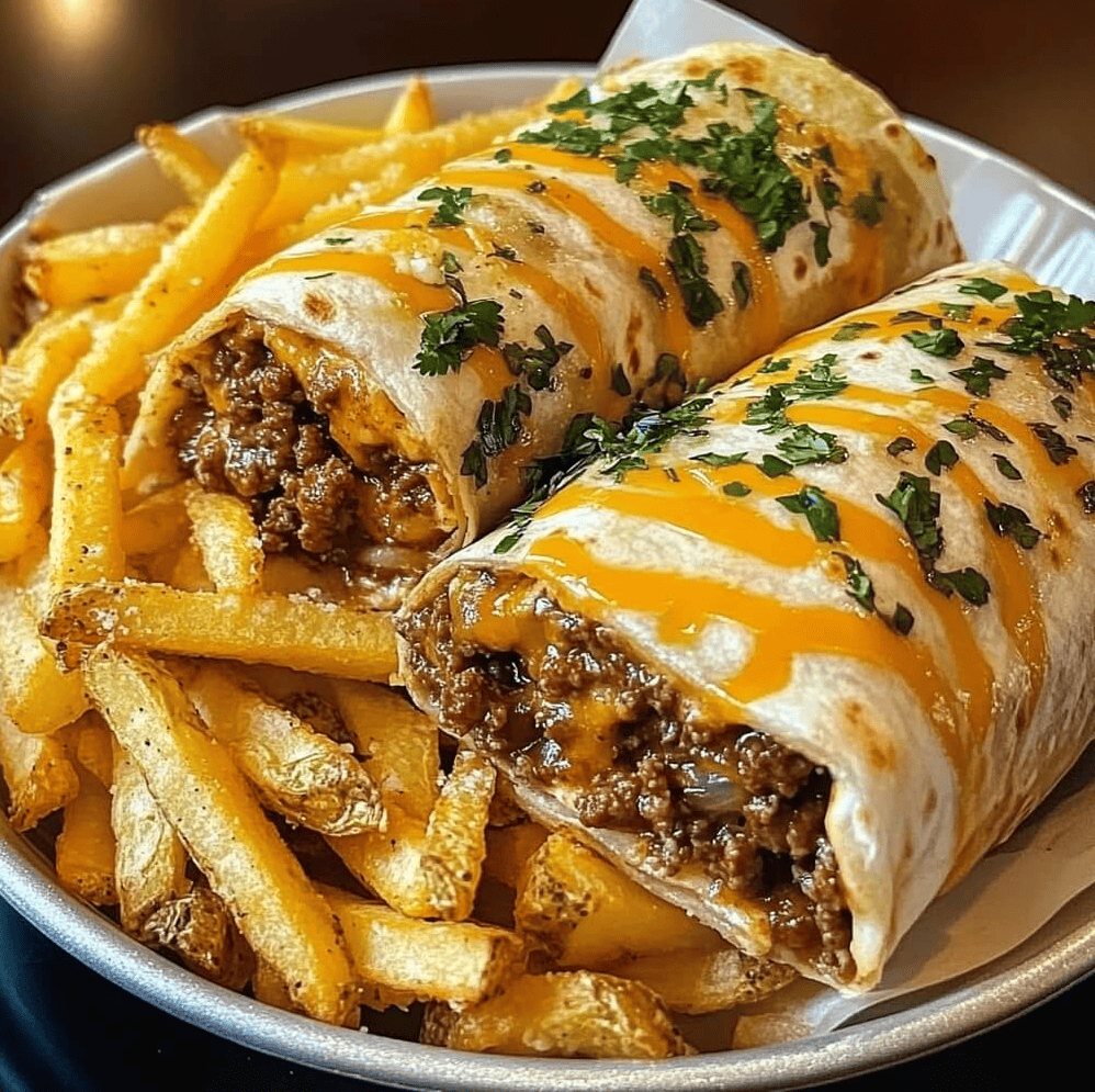 How to Make the Best Cheesy Beef Burritos with Fries at Home