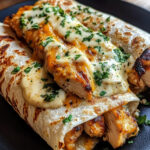 Cheesy Garlic Chicken Wraps – Easy 20-Minute Dinner with Melty Cheese and Garlic Butter