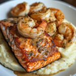 Cajun Salmon and Shrimp with Creamy Mashed Potatoes – Spicy, Buttery, Restaurant-Style Dinner