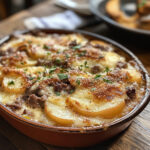 Gratin Beef Apples and Cheddar – Cozy Savory-Sweet Casserole with Melty Cheese