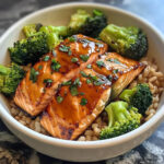 Honey Glazed Salmon Bowl with Broccoli and Brown Rice – Healthy Weeknight Dinner Bowl