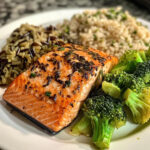Salmon with Wild Rice and Broccoli – Healthy One-Plate Dinner